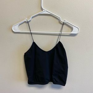 Free people thin strap black crop top
